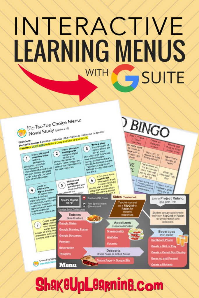 Interactive Learning Menus with G Suite