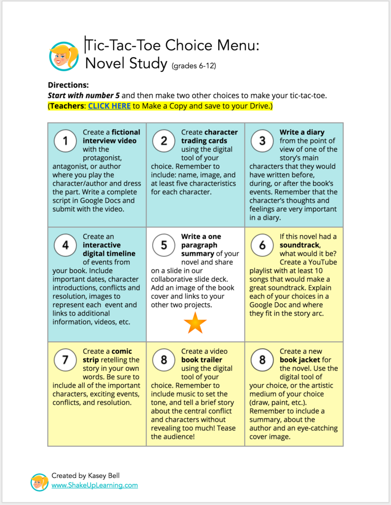 Interactive Learning Menus with G Suite