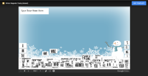 Winter Magnetic Poetry with Google Slides