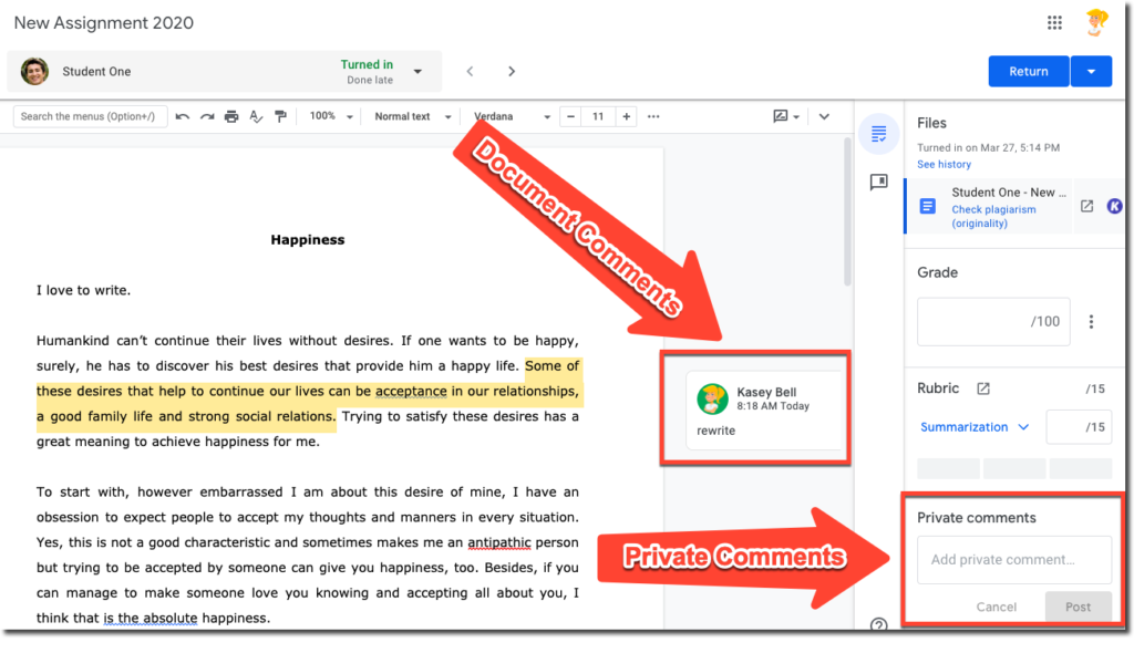 How To See Teachers Comments On Google Docs