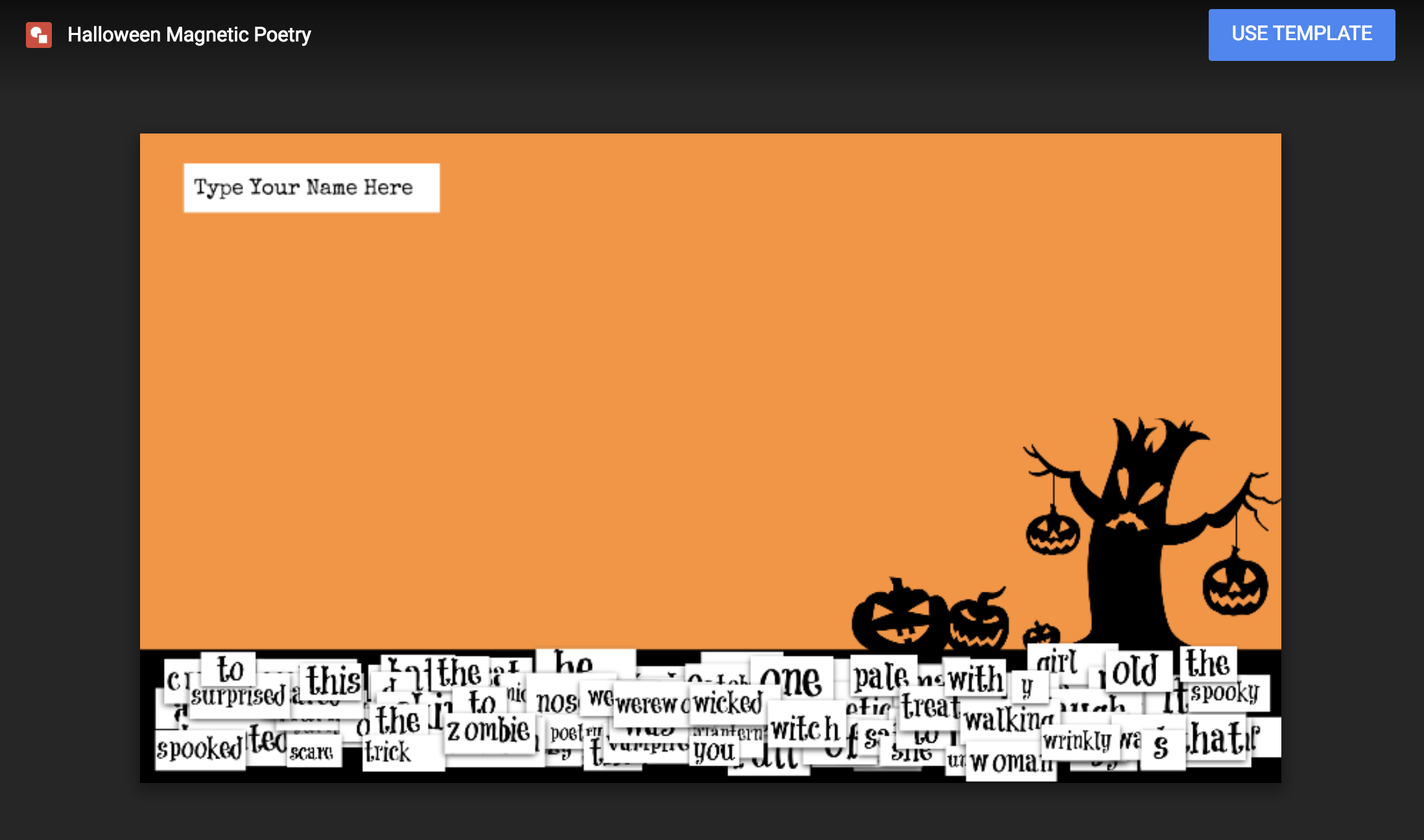 Halloween Magnetic Poetry