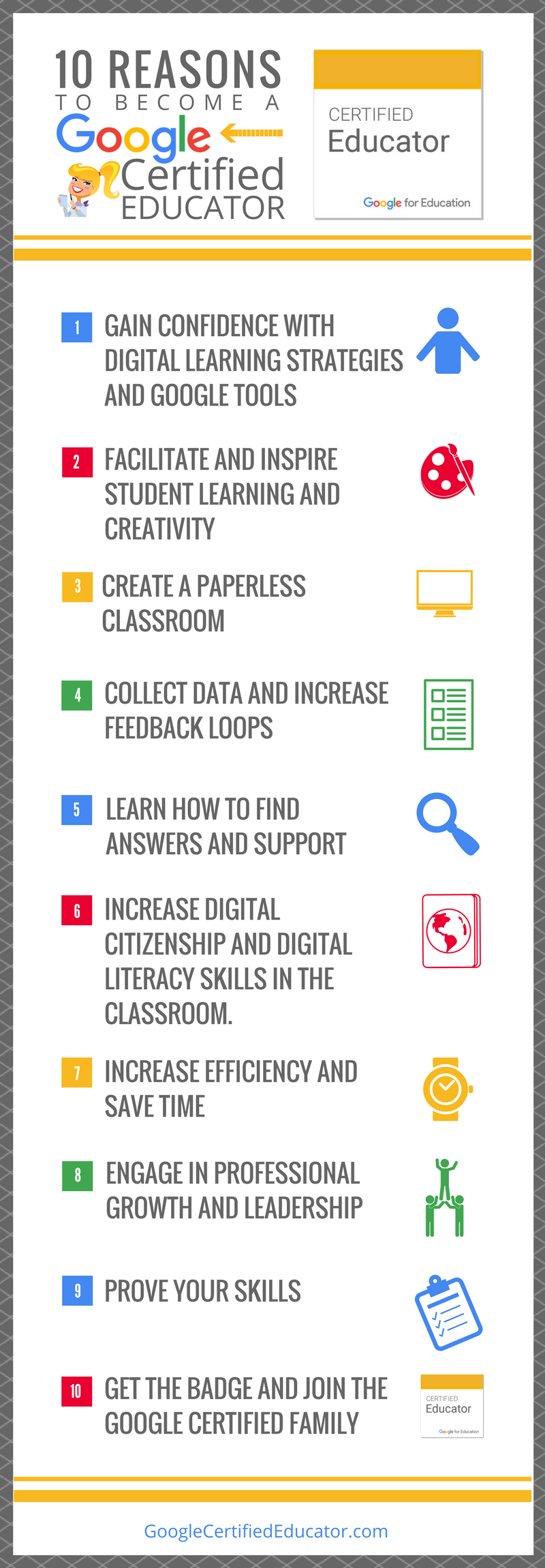 10 Reasons to Become a Google Certified Educator (infographic and video