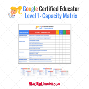 Google Certified Educator Level 1 Capacity Matrix
