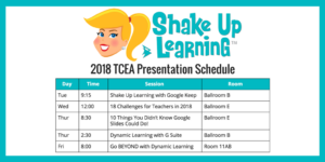 2018 TCEA Presentation Schedule