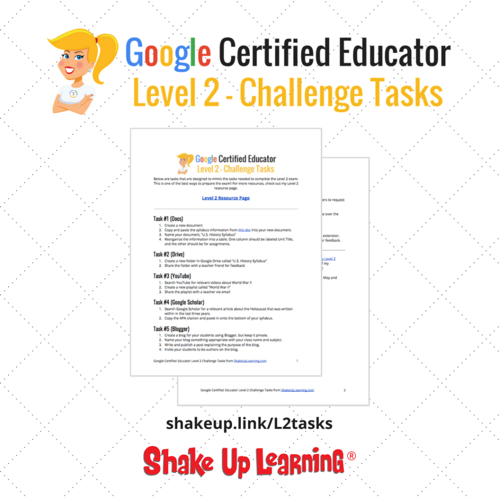 Google Certified Educator Level 2 Challenge Tasks (FREE DOWNLOAD)
