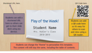 Every Student is an MVP: "The Play of the Week" with Google Slides