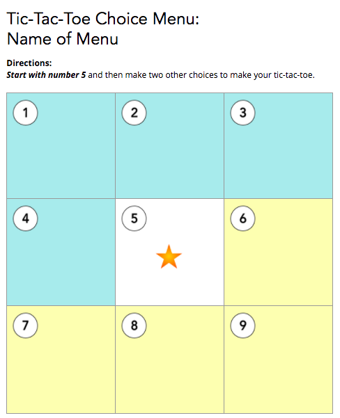 Brooks eAcademy Educational and Instructional Tools Blank Tic Tac Toe Board  (pdf)