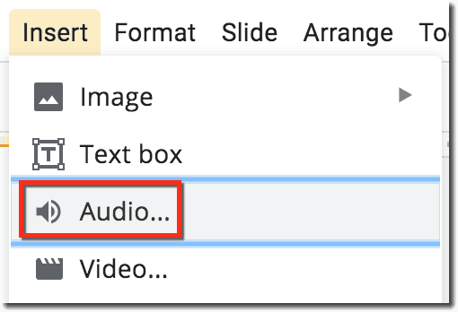 Come inserire audio in Google Slides