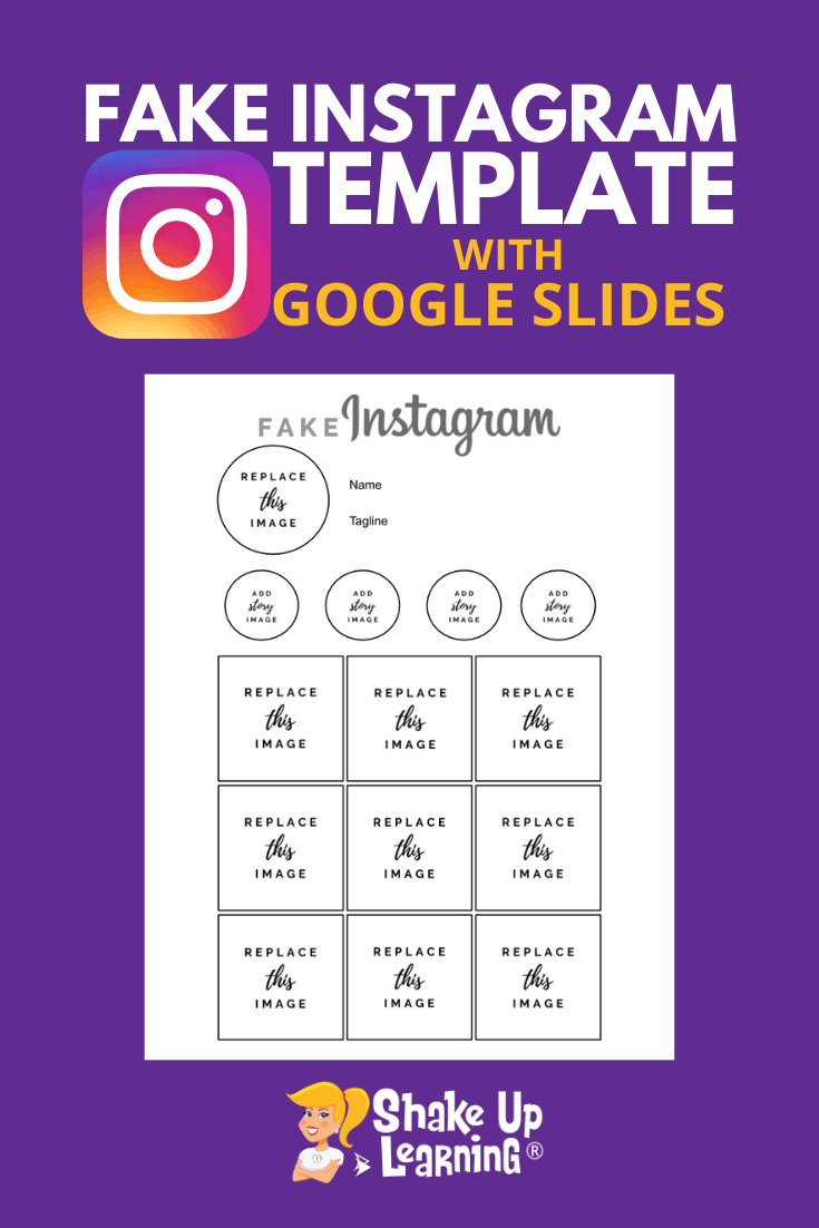 Fake Instagram Template with Google Slides (FREE)  Shake Up Learning With Free Bio Template Fill In Blank