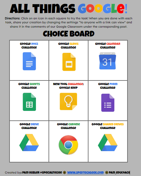 Google Challenges for Teachers (FREE Template)