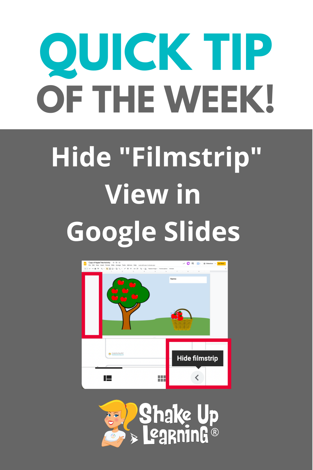 View ONE Slide at a Time in Google Slides (Hide Filmstrip View)