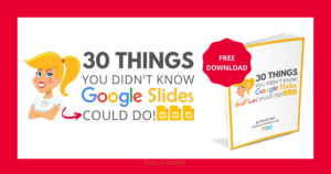 In this special episode, Kasey shares 30 Things You Didn't Know Google Slides Could Do and a FREE eBook download with templates! A follow-up to one of our most popular blog and podcast series, Kasey is going to give you even more ideas for student-created projects with Google Slides. There is so much you can create with the Swiss Army Knife of Google!