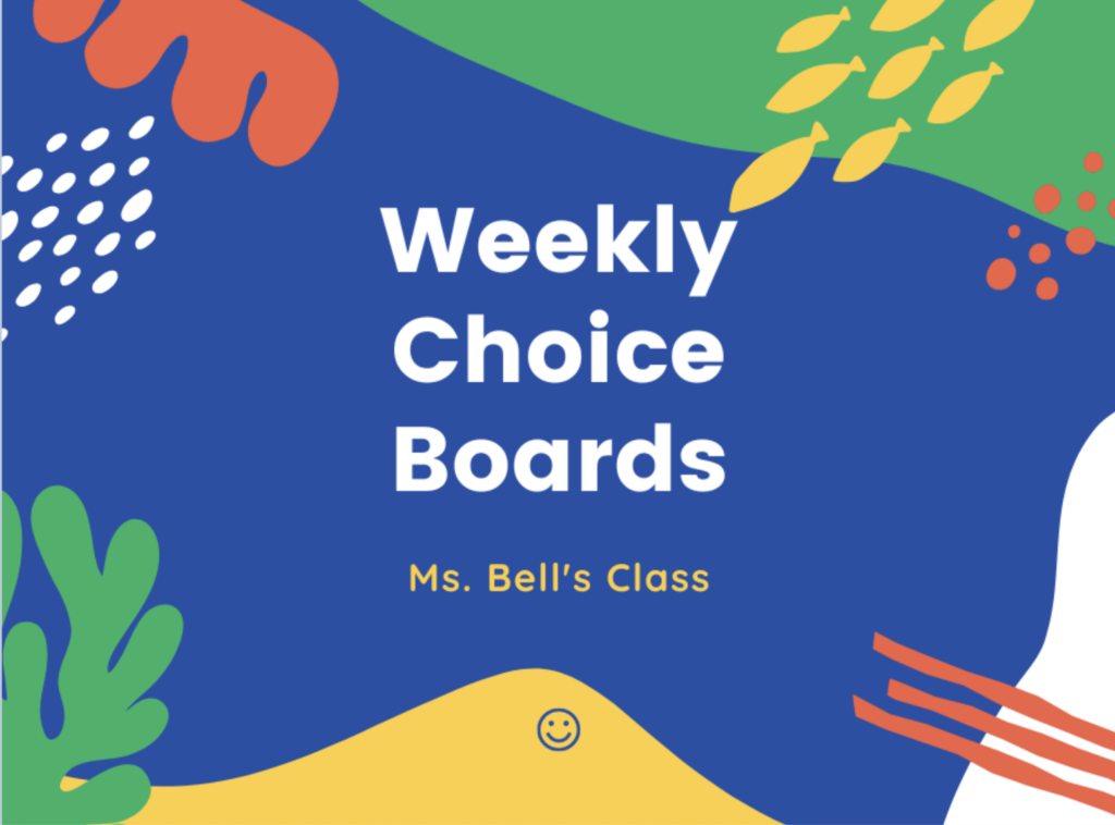Creating Choice Boards with Book Creator