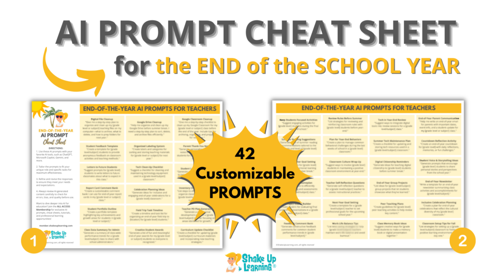 AI Prompt Cheat Sheet for the End of the School Year